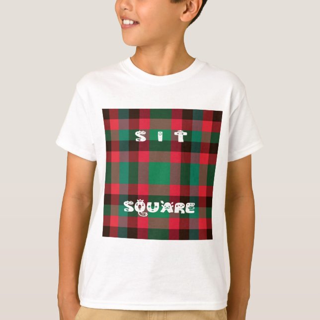 Scottish Royal Checkered Tartan Kariert mit Text T-Shirt (Vorderseite)