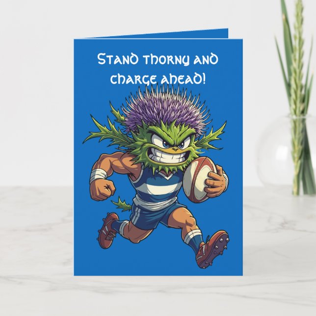 Scottish Rugby Thistle Character Fierce Sports  Karte (Vorderseite)