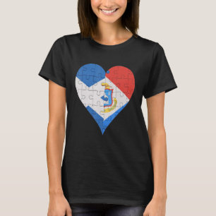 Scottish Sint Maartener Flag Herz T-Shirt
