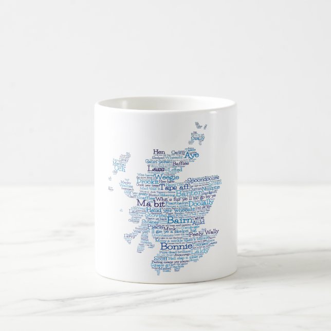 Scottish Slang Word Map Tasse (Mittel)
