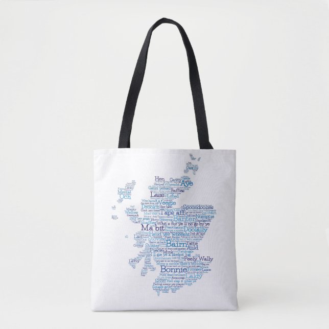 Scottish Slang Word Map Tote Bag (Vorderseite)