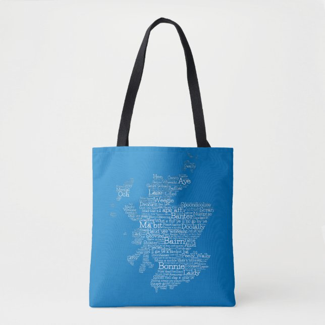 Scottish Slang Word Map Tote Bag (Vorderseite)