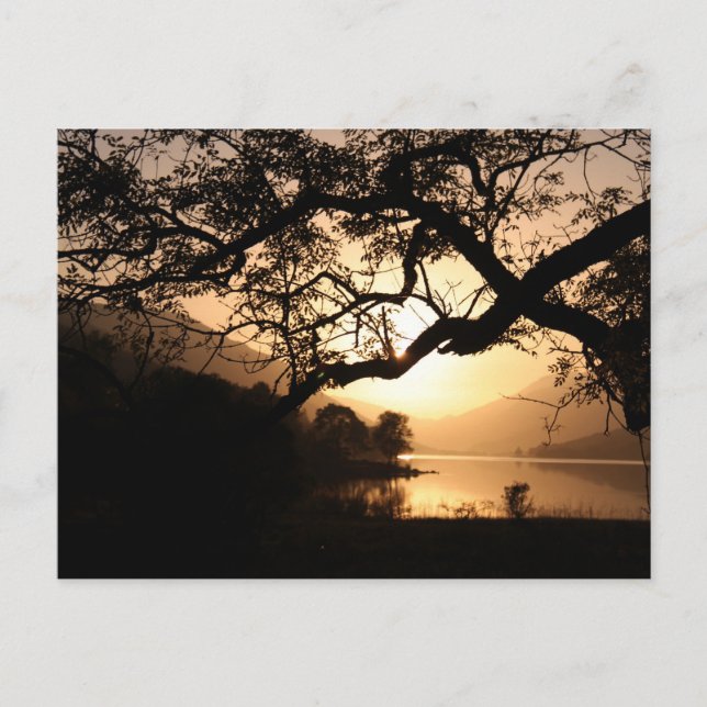 Scottish Sunset über Loch Postkarte (Vorderseite)