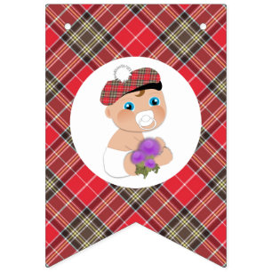 Scottish Tartan Blume Niedlich Babydusche Wimpelkette