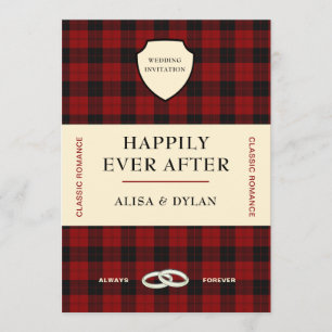 SCOTTISH TARTAN BUCHDECKUNG WEDERINVITATION EINLADUNG