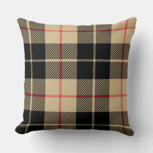 Scottish Tartan Checkered Kariert Pattern in Black Kissen