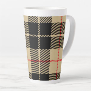 Scottish Tartan Checkered Kariert Pattern in Black Milchtasse