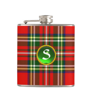 SCOTTISH TARTAN GREEN EMERALD GEMSTONE MONOGRAMM FLACHMANN