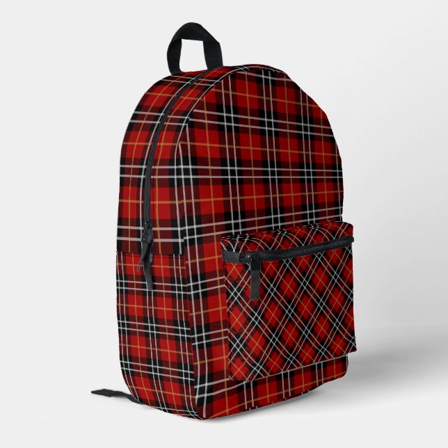 Scottish Tartan Kariert Bedruckter Rucksack (Rückseitige Ecke links)