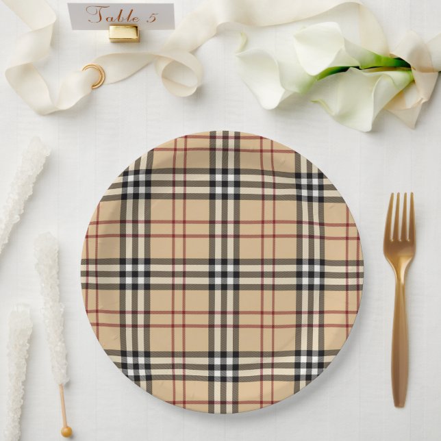 Scottish Tartan Pattern Pappteller (Hochzeit)