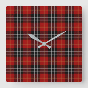 Scottish tartan plaid pattern quadratische wanduhr