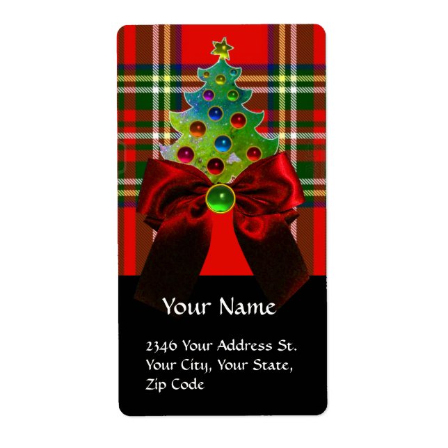 SCOTTISH TARTAN, ROT BOW UND CHRISTMAS BAUM (Vorne)