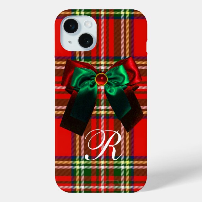 SCOTTISH TARTAN UND RED GREEN BOWS CHRISTMAS PARTY Case-Mate iPhone HÜLLE (Rückseite)
