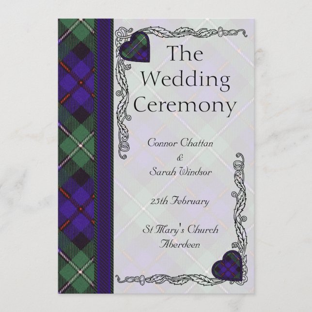 Scottish Tartan Wedding Program - Mackenzie Programm (Vorderseite)
