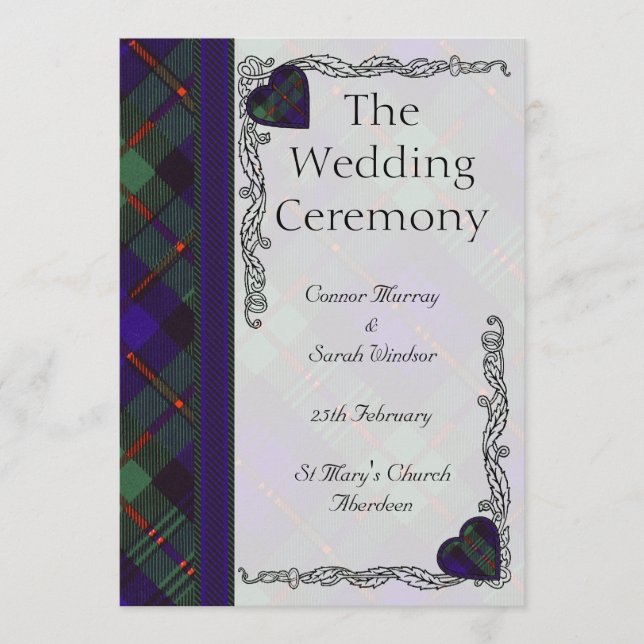 Scottish Tartan Wedding Program - Murray Programm (Vorderseite)