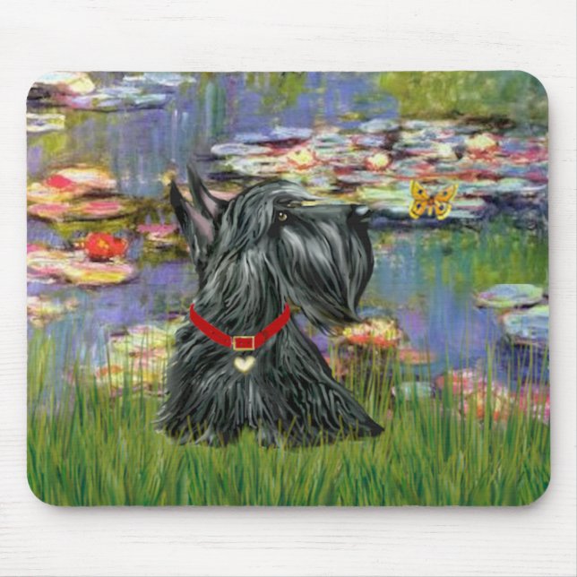 Scottish Terrier 12 - Lilies 2 Mousepad (Vorne)