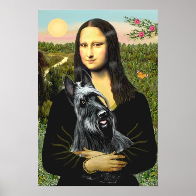 Scottish Terrier 3 - Mona Lisa Poster (Vorne)