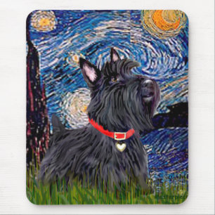 Scottish Terrier 6 - Starry Night (Vertikal) Mousepad