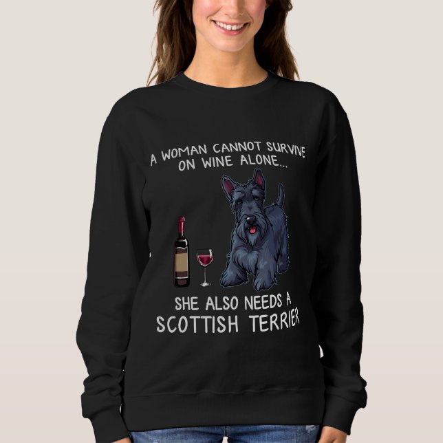 Scottish Terrier and Wine Dog Angepasst Sweatshirt (Vorderseite)