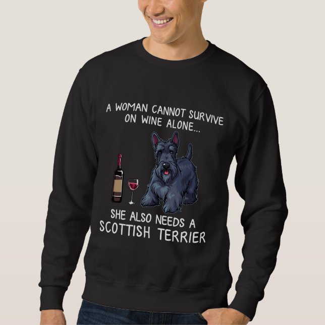 Scottish Terrier and Wine Dog Angepasst Sweatshirt (Vorderseite)