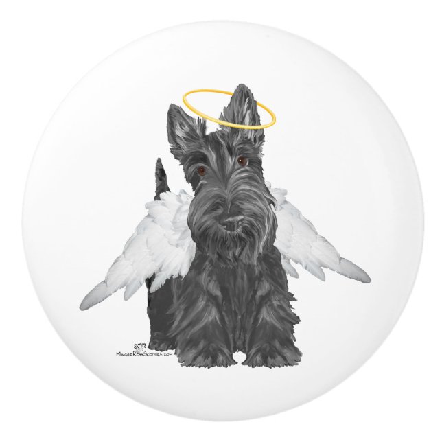 Scottish Terrier Angel Keramikknauf (Vorderseite)