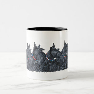 Scottish Terrier Ansammlung Zweifarbige Tasse