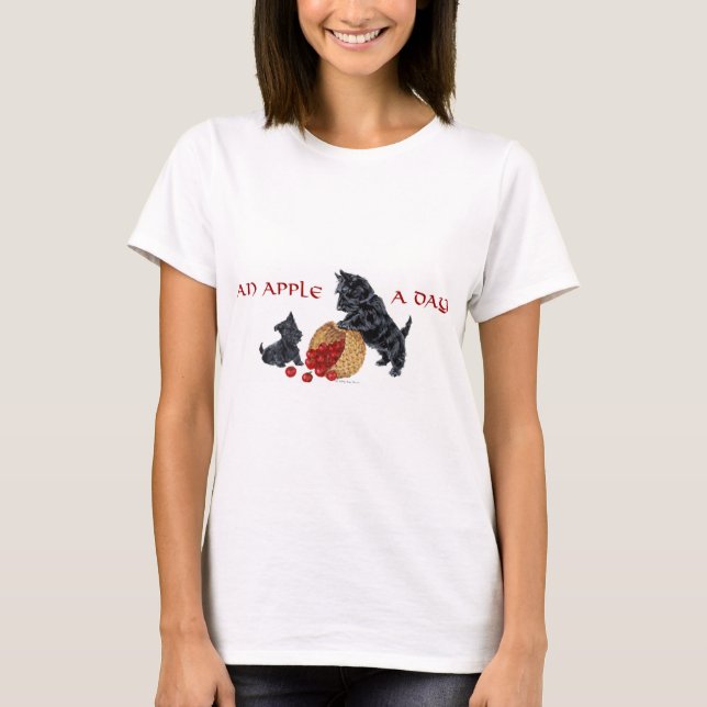 Scottish Terrier Apple Harvest T-Shirt (Vorderseite)