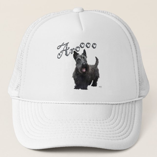 Scottish Terrier Aroooo! Truckerkappe (Vorderseite)