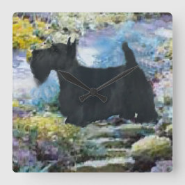 Scottish Terrier Art Gifts Quadratische Wanduhr