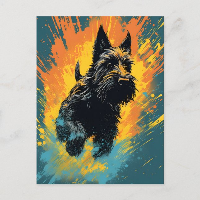 Scottish Terrier Art Postkarte (Vorderseite)