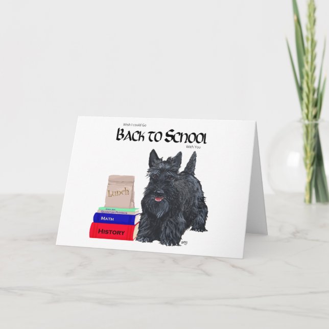 Scottish Terrier Back to School Grußkarte Karte (Vorderseite)