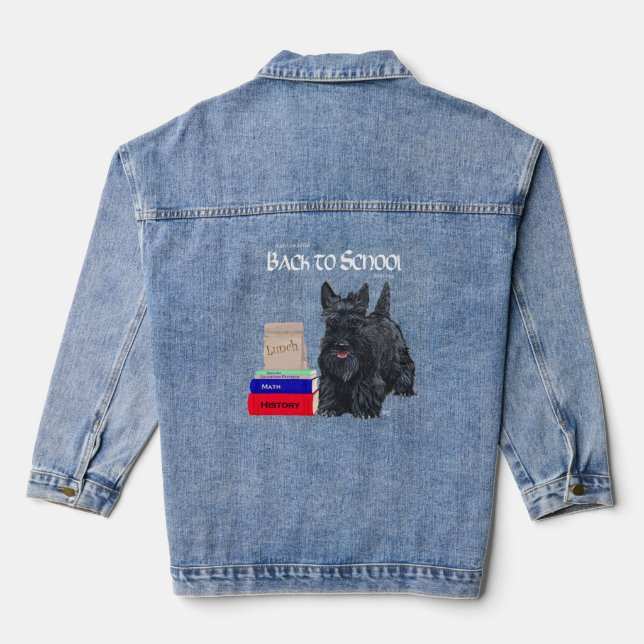 Scottish Terrier Back to School Jeansjacke (Rückseite)