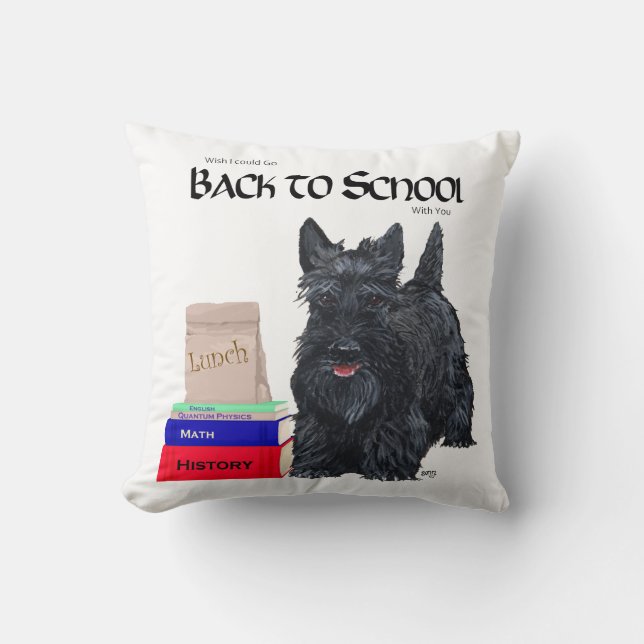 Scottish Terrier Back to School Kissen (Vorderseite)