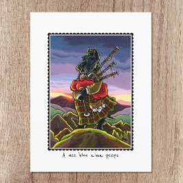 Scottish Terrier Bagpipe Kilt Dog Custom Postkarte