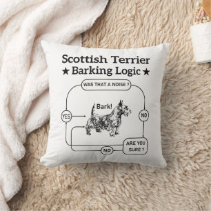 Scottish Terrier Barking Logic Funny Dog Sarcastic Kissen