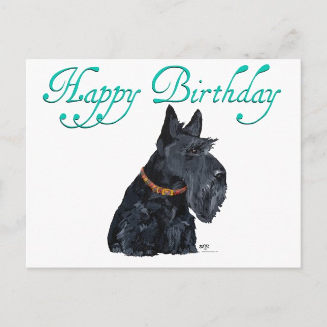 Scottish Terrier Birthday Card Postkarte (Vorderseite)