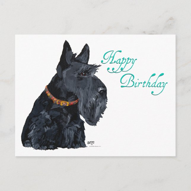Scottish Terrier Birthday Card Postkarte (Vorderseite)