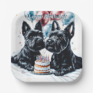 Scottish Terrier Birthday Pappteller