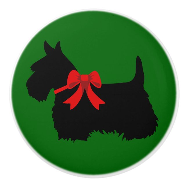 Scottish Terrier Black Island Keramikknauf (Vorderseite)