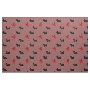 Scottish Terrier Black Silhouette/Rampant lion Stoff