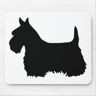 Scottish Terrier Black Silhouette, Scotland dog Mousepad