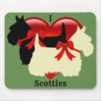 Scottish Terrier Black Silhouette, Scotland dog Mousepad