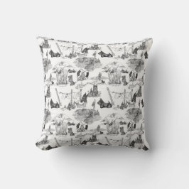 SCOTTISH TERRIER Black Toile Kissen
