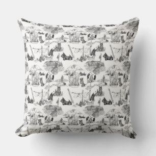 SCOTTISH Terrier Black Toile Kissen