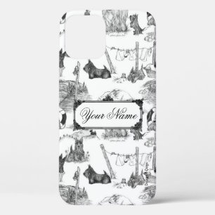 SCOTTISH Terrier Black Toile mit Individuelle Name Case-Mate iPhone Hülle
