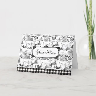 SCOTTISH Terrier Black Toile mit Individuelle Name Dankeskarte