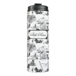 SCOTTISH Terrier Black Toile mit Individuelle Name Thermosbecher