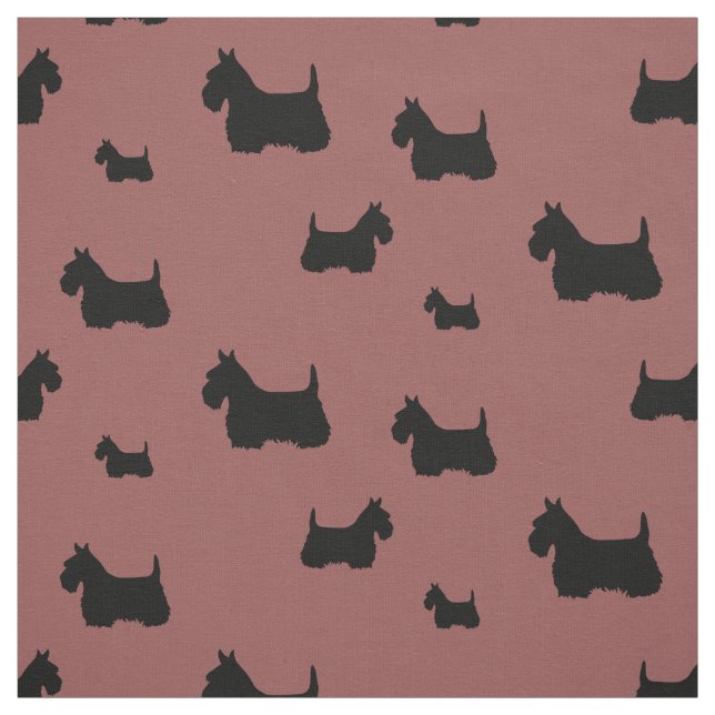 Scottish Terrier Black/Wheaten Silhouette Stoff (Muster)