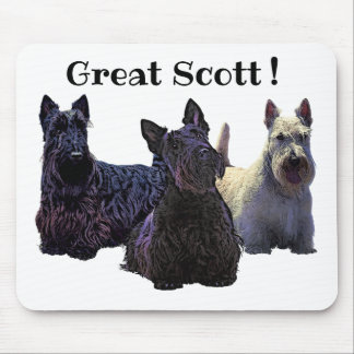 Scottish Terrier Black/White Trio, Great Scott! Mousepad