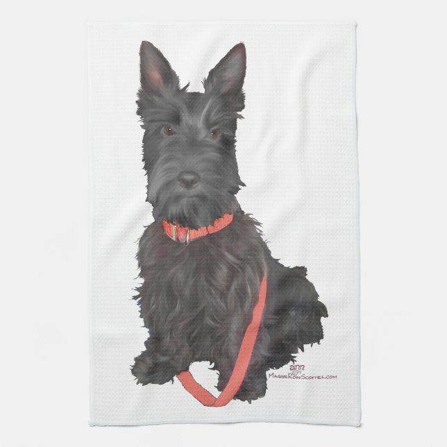 Scottish Terrier Blüh Küchentuch (Vertikal)